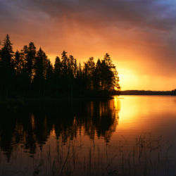 Gewässer Lappland Sonneuntergang